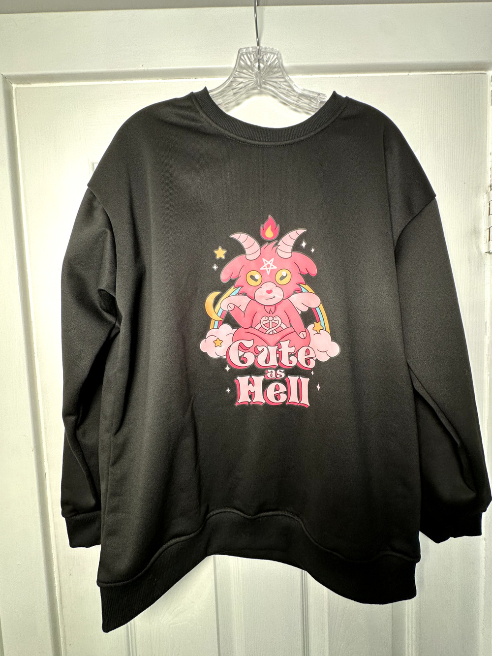 Cute as Hell Black Graphic Sweatshirt Womens Size XL 0XL
